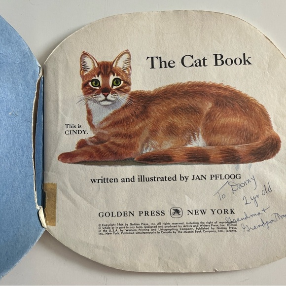 RARE The Cat Book 1964 Lux Promo - Vintage Golden Shape Book By Jan Pfloog - Picture 3 of 8